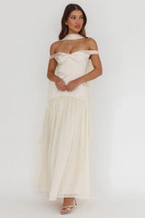 Kaycee Drop Waist Maxi Dress Champagne
