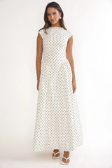 Lynnie Cap Sleeve Maxi Dress Polka Dot
