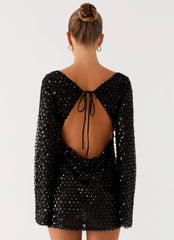 Edessa Sequin Mini Dress - Black