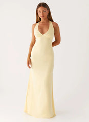 Desi Halterneck Maxi Dress - Yellow