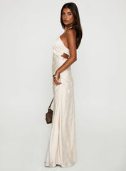 Limosina Halter Maxi Dress Champagne