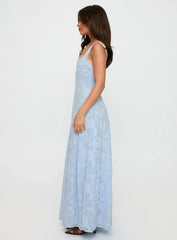 Margaux Burnout Maxi Dress Blue