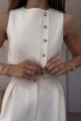 Cropped Vest and Tapered Trousers Set