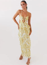Katie Ruffle Midi Dress
