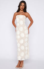 Paradise Cove Strapless Maxi Dress Cream