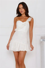 Aesthetic Evenings One Shoulder Mini Dress White