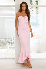 Luxe Reverie Strapless Maxi Dress Pink