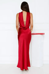 Precious Pearl Satin Maxi Dress