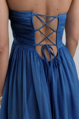 Unforgettable Style Strapless Maxi Dress Navy