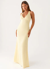 Desi Halterneck Maxi Dress - Yellow