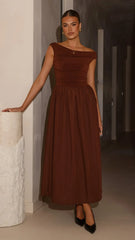 Immy Midi Dress - Brown