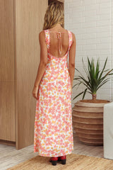 Made For You Scoop Back Maxi Dress Floral Pink