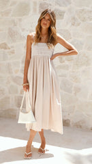 Kinsley Midi Dress - Beige