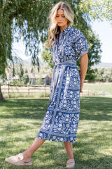 Karla Midi Dress | Deep Slate + White Floral