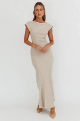 Maysa Cowl Back Maxi Dress Mushroom