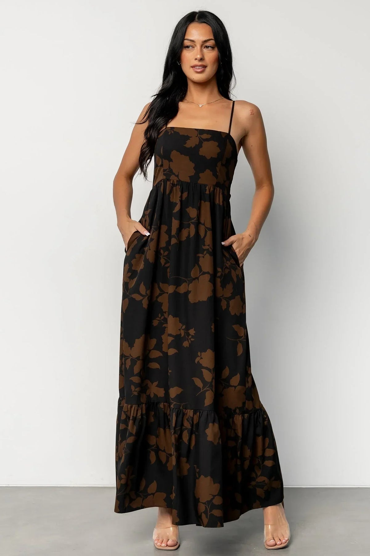 Regan Tank Maxi Dress | Espresso Print