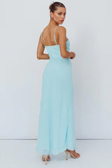Jayna Ruffle Trim Split Dress Mint