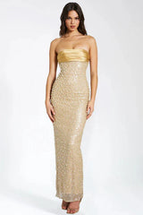 Lainey Pearls Beaded Maxi Dress