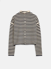 Taylor Striped Cardigan In Cotton Cashmere